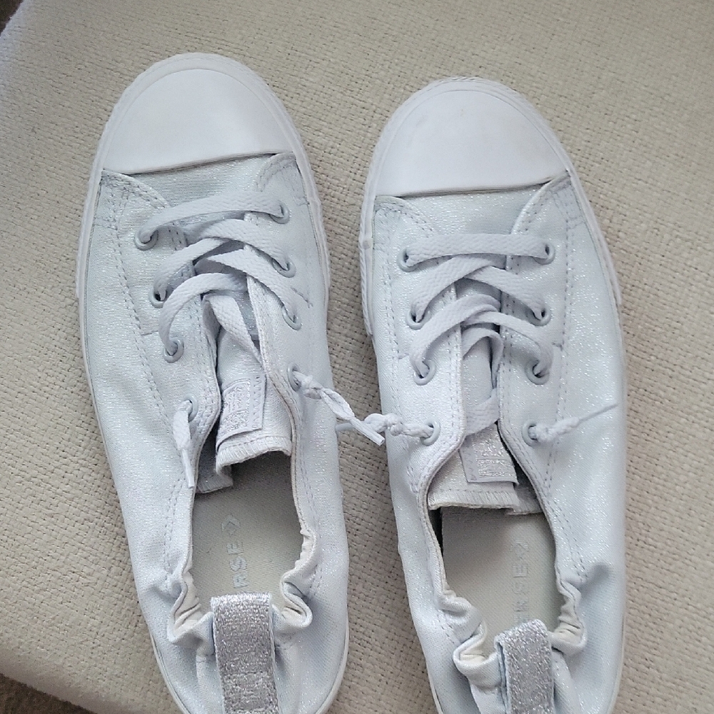 Converse Classic Baby Blue & Silver Sparkle Athletic Shoes